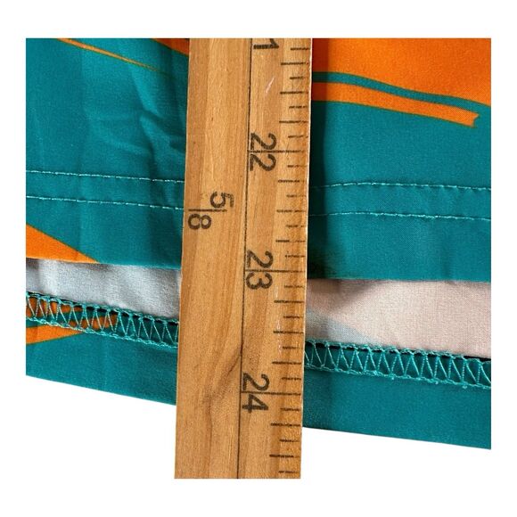 Miami Dolphins NFL Mens 38 Drawstring Diagonal Flag Board Shorts‎ Green Orange - Picture 4 of 12